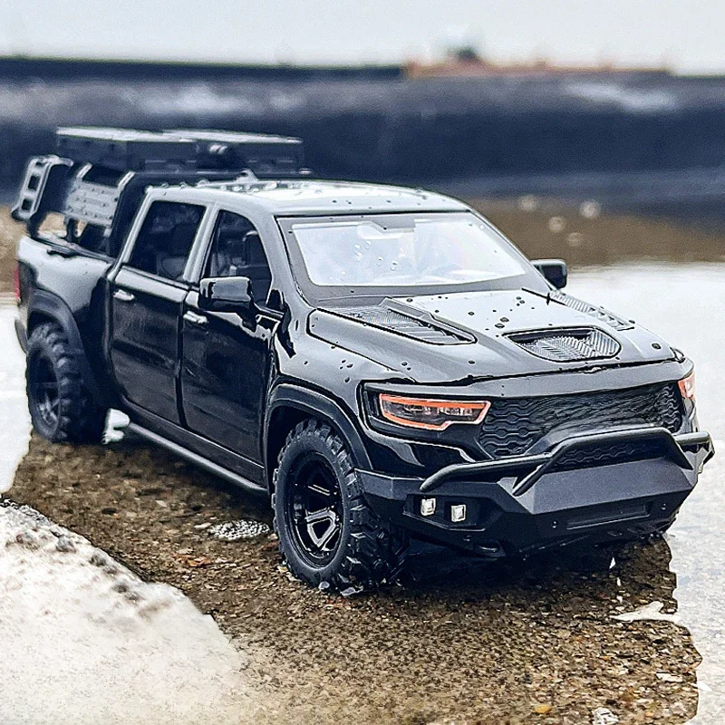 1:32 Dodge RAM 1000 TRX Mammoth Picku Alloy Car Model Dźwięk i światło Odciągnij Zabawka dla dzieci Kolekcje Prezent urodzinowy — 2