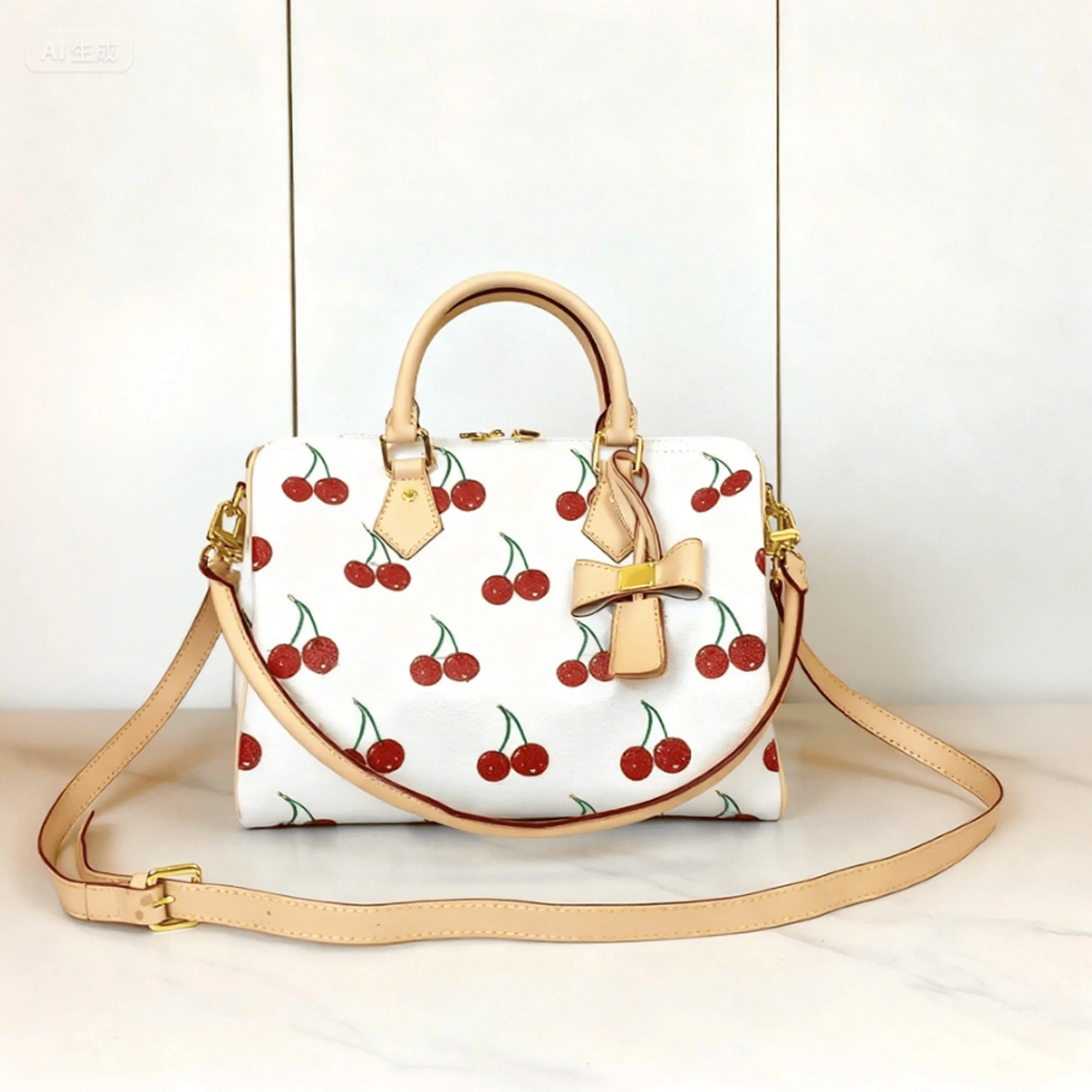 

2025 женская сумка-подушка вишневого цвета из коровьей кожи, модная универсальная простая холщовая яркая женская сумка 31*28*14 см