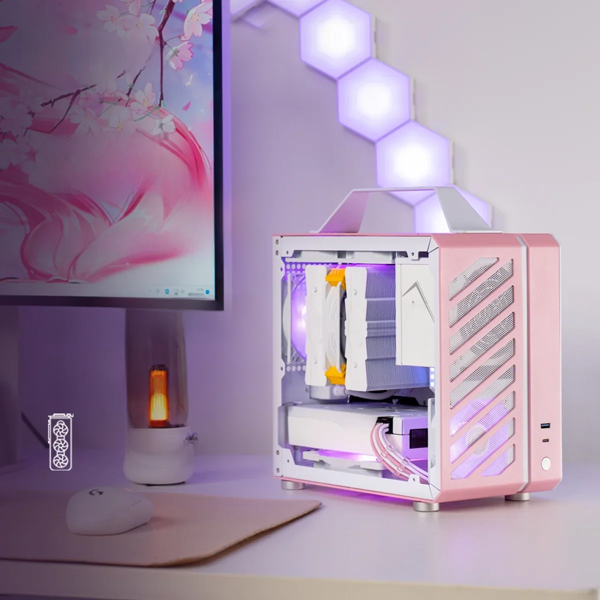 C24 cukry cukry mechanik Master Air & TypeC wersja przenośne Mini Desktop podwozie ITX obudowa komputera ze szkłem hartowanym — zdjęcie 2