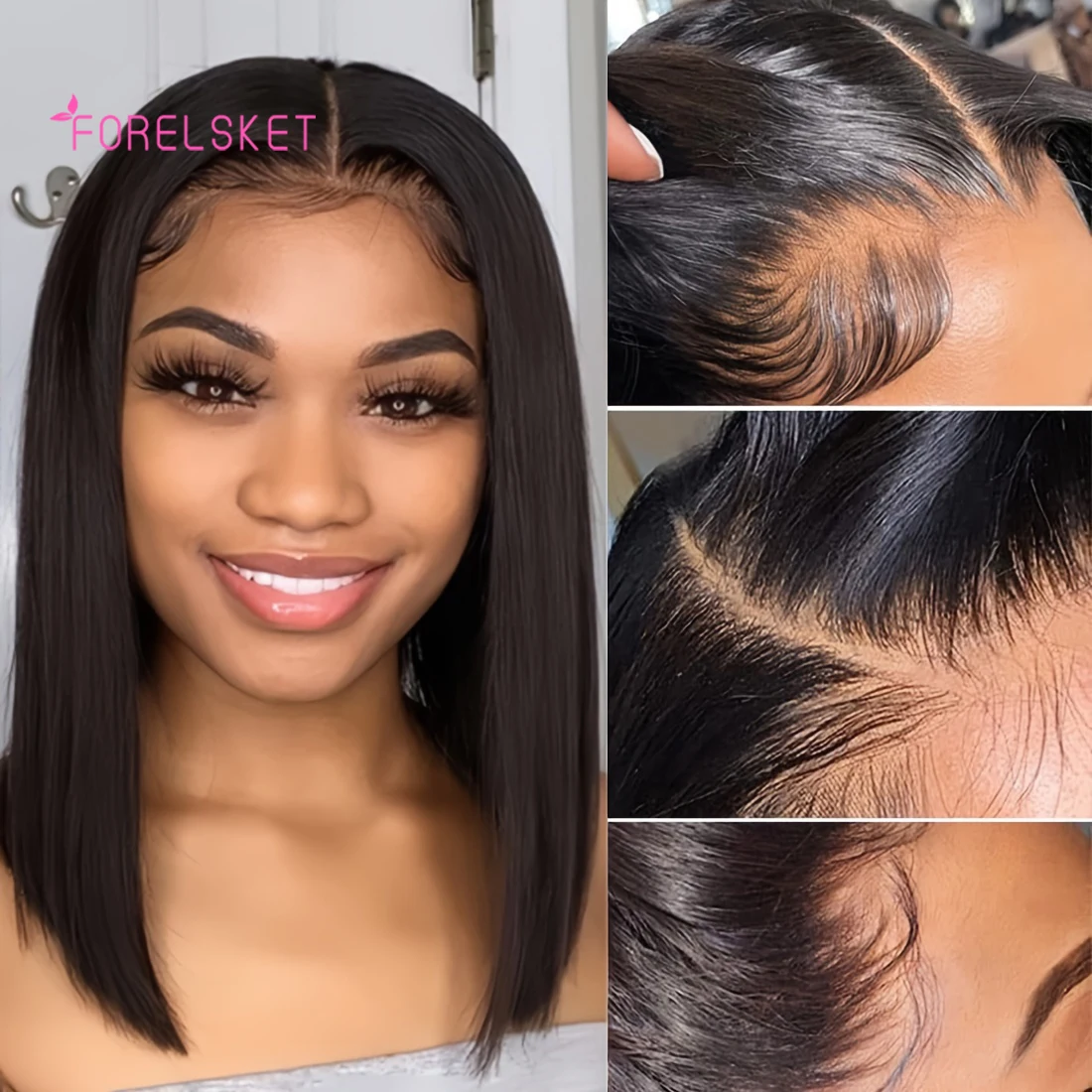 Bob Style Human Hair Wig HD Lace Front 150% Density Pre-Plucked Natural Hairline - Versatile Lengths 8-16 Inch - Comfort Fit Cap