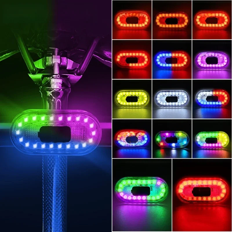 AliExpress BUCKLOS Bicycle Rear Light Multicolor Bike Taillights Waterproof Rear Bicycle Lights USB Rechargeable Riding Warning Lamp