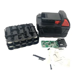 Caja de repuesto de batería de 18V, Kit de reparación de plástico para Milwaukee M18, 3.0Ah, 4.0Ah, 5.0Ah, 6.0Ah, 9.0Ah