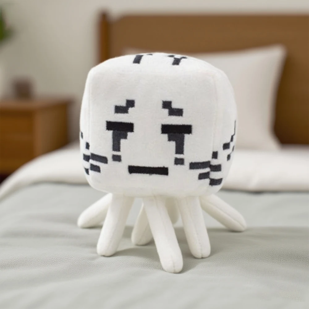 Pluszowa zabawka duch o długości 16 cm, urocza pluszowa lalka duch w stylu kreskówkowym z czarnymi oczami, prezent dla dzieci