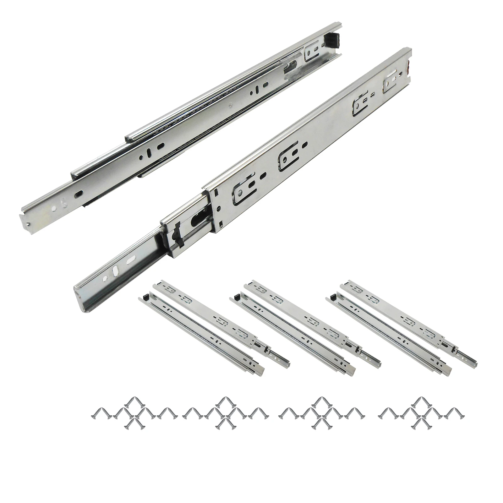 12"-20" 45mm kaltgewalzte Stahlschublade Gleitschiene Hochleistungskugel dreiteilige Lagerschiene Tragfähigkeit 100Lbs