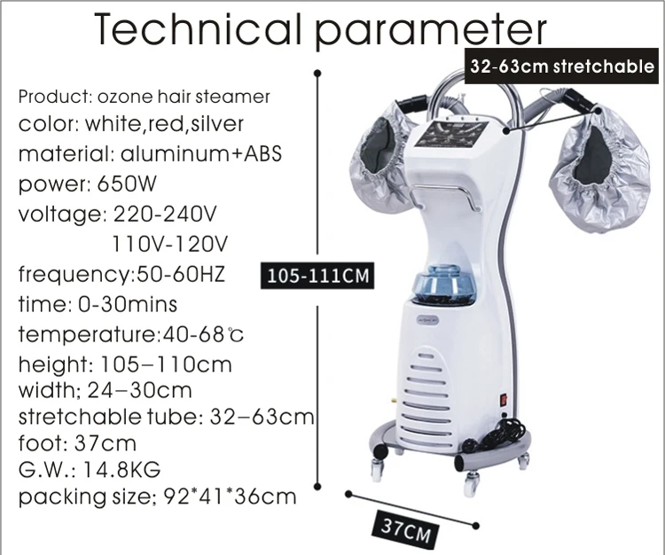 Spa usage Hot and Cold Steam Hair perm and dye heating machine Negative ION Nano Spray Hair&Scalp Steamer