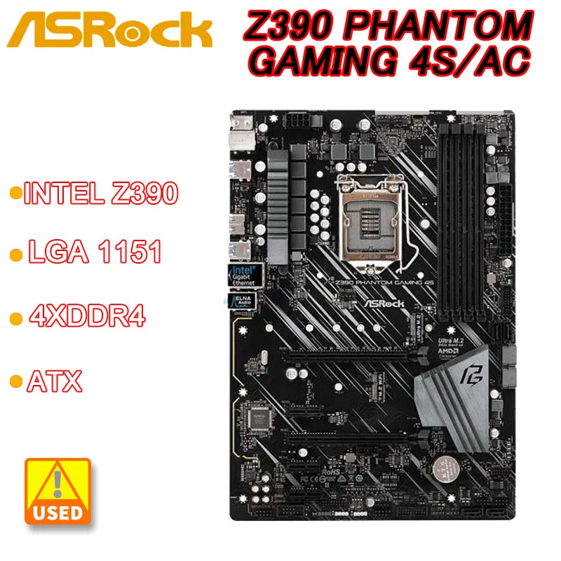 

ASRock Z390 PHANTOM GAMING 4S/AC Motherboard LGA 1151 Intel Z390 DDR4 128G support i9-9900K i5-9400F i5-8500 i3-8100 i5-9600K