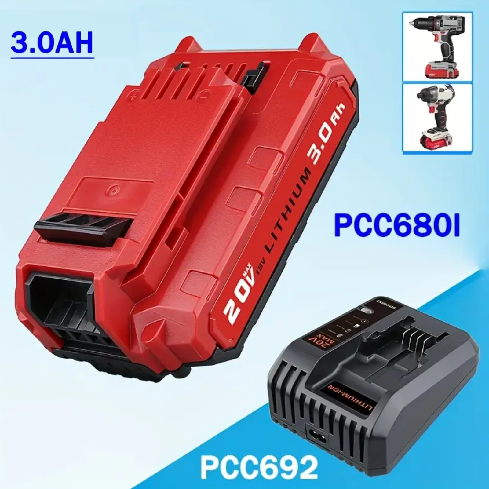 

Замена кабеля Porter 20 В 3,0 Ач PCC680L аккумулятора и зарядного устройства PCC692L, совместимого с электроинструментом PCC685L PCC681L PCC682L