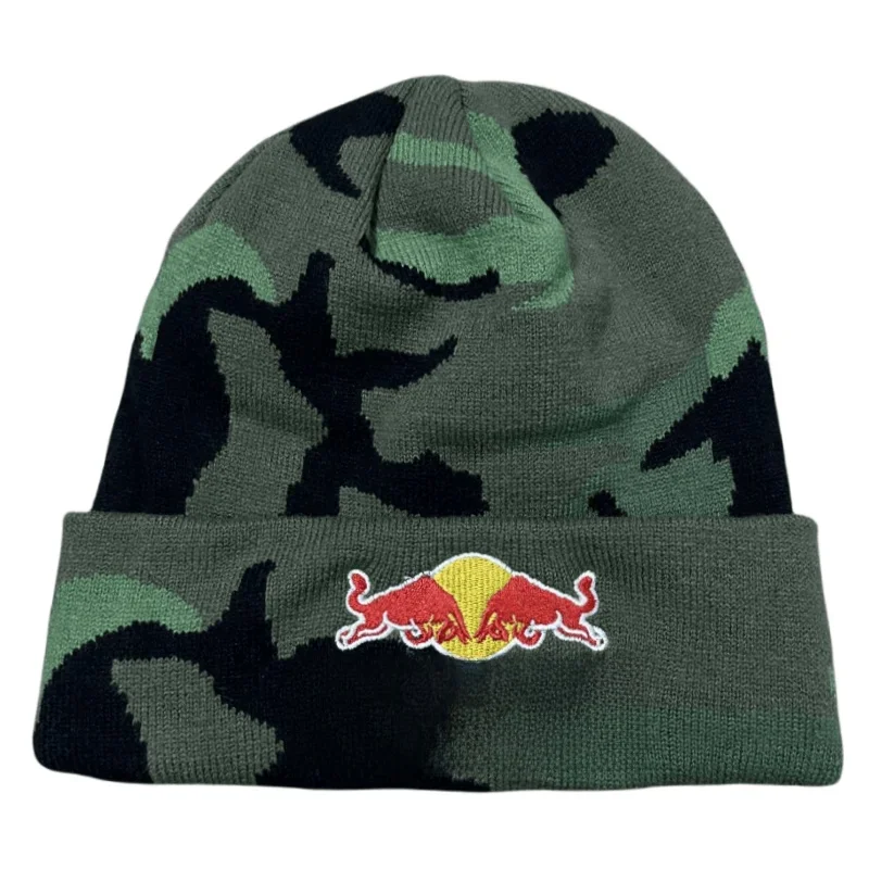 AliExpress Red Bull Men's Winter Hat - Classic Icon Beanie Red Bull Men's camouflage Knit Beanie army green