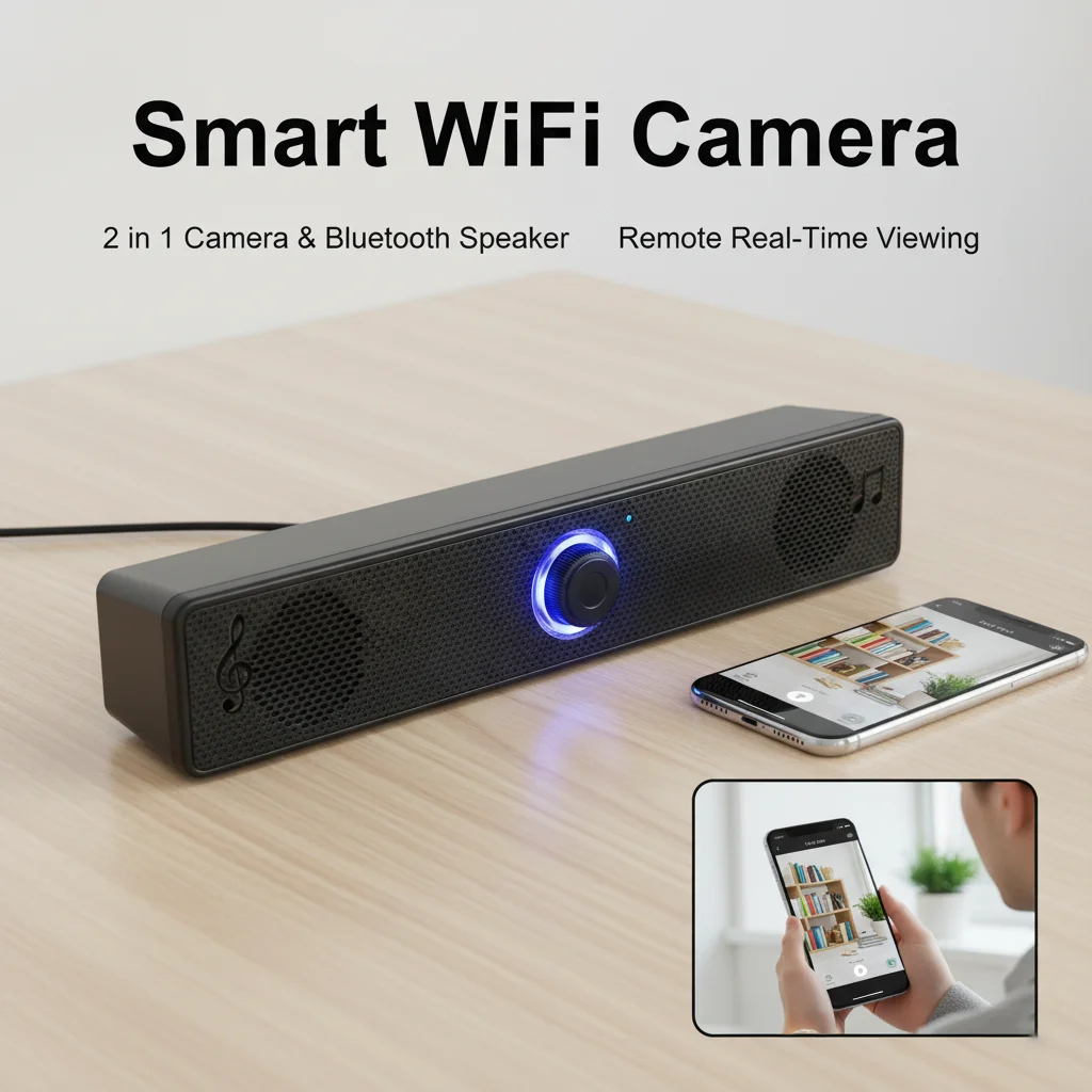 

Wireless Speaker Camera 2-in-,4K UHD,WiFi 6,SD Card Storage,Motion Detection,Smart Home Companion for Home,Olffice,Hotel