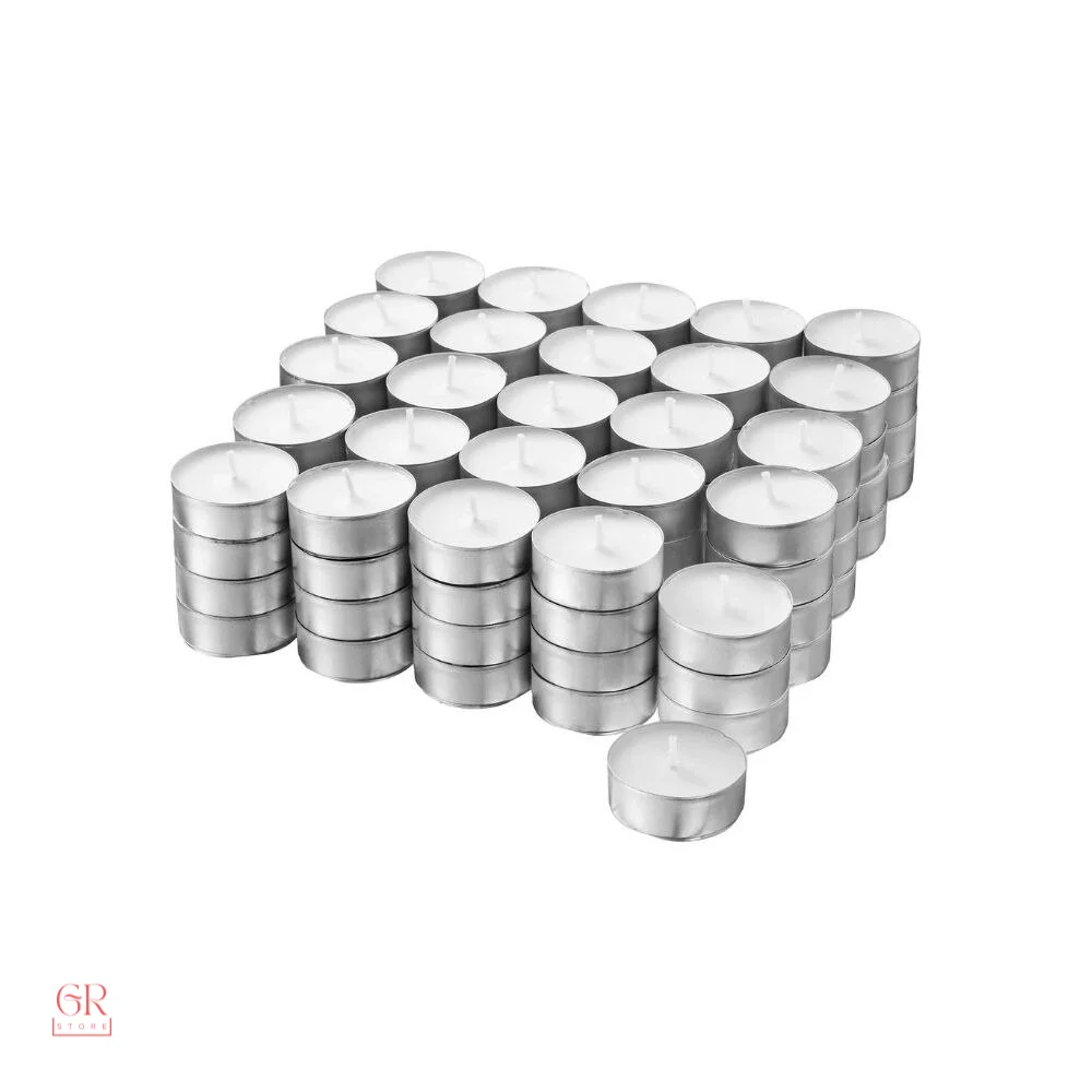 50 Pcs Votive Candle Unscented Tea Lights Candles in Bulk White Smokeless Dripless Long Lasting Candles Small Mini Tealight