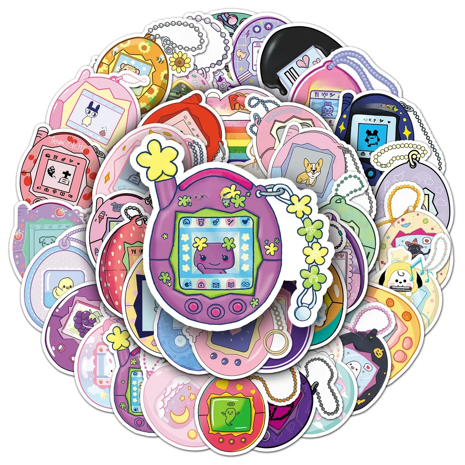 AliExpress GOGOTU 10/30/50PCS Tamagotchi Stickers Cartoon Sticker Kids Toy Decals Luggage Laptop Phone Car Bike Skateboard Waterproof Decoration