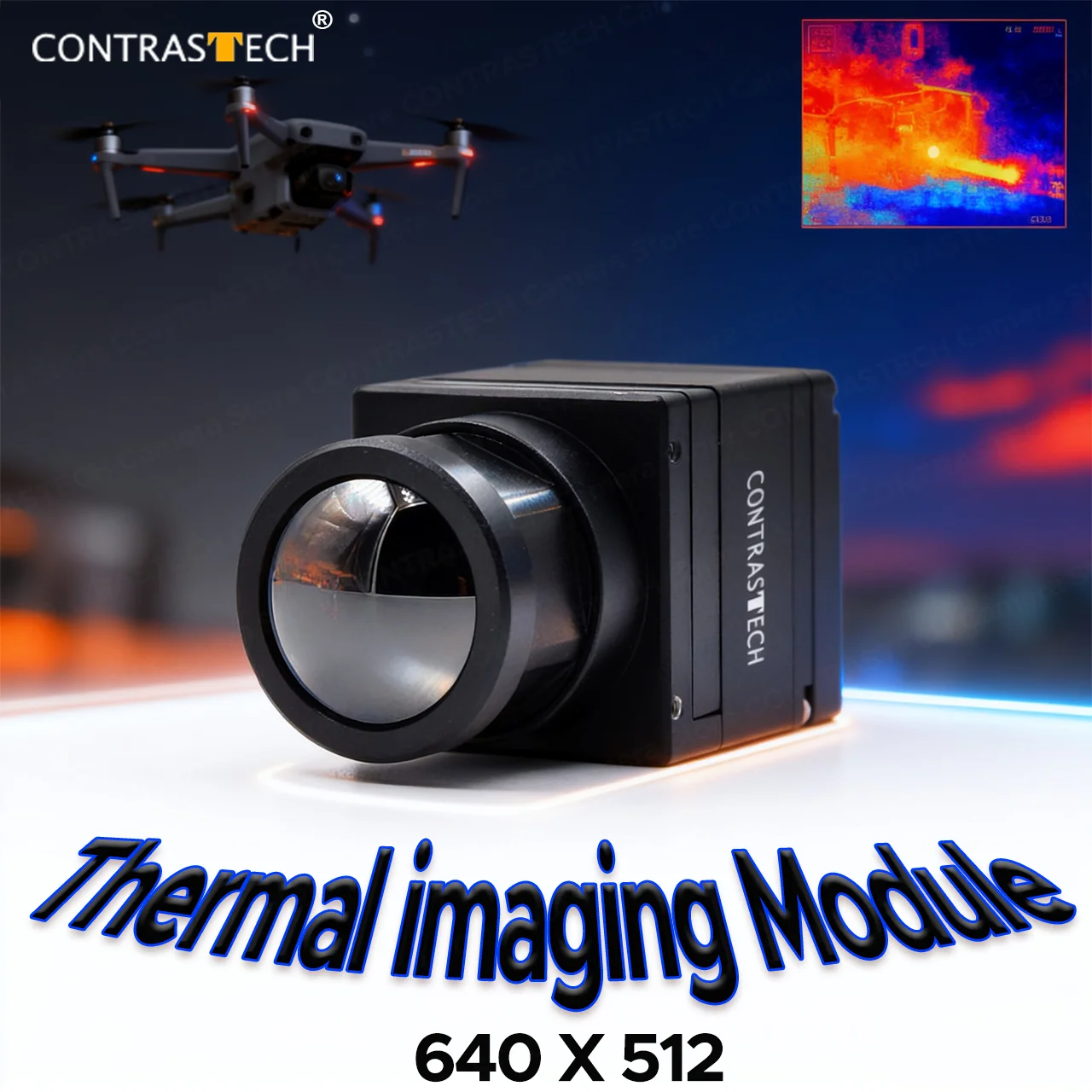 640×512 LWIR Thermal Camera Module 1–8X Digital Zoom Night Vision Core Anti-Vibration for Drone UAV Gimbal & Night Vision