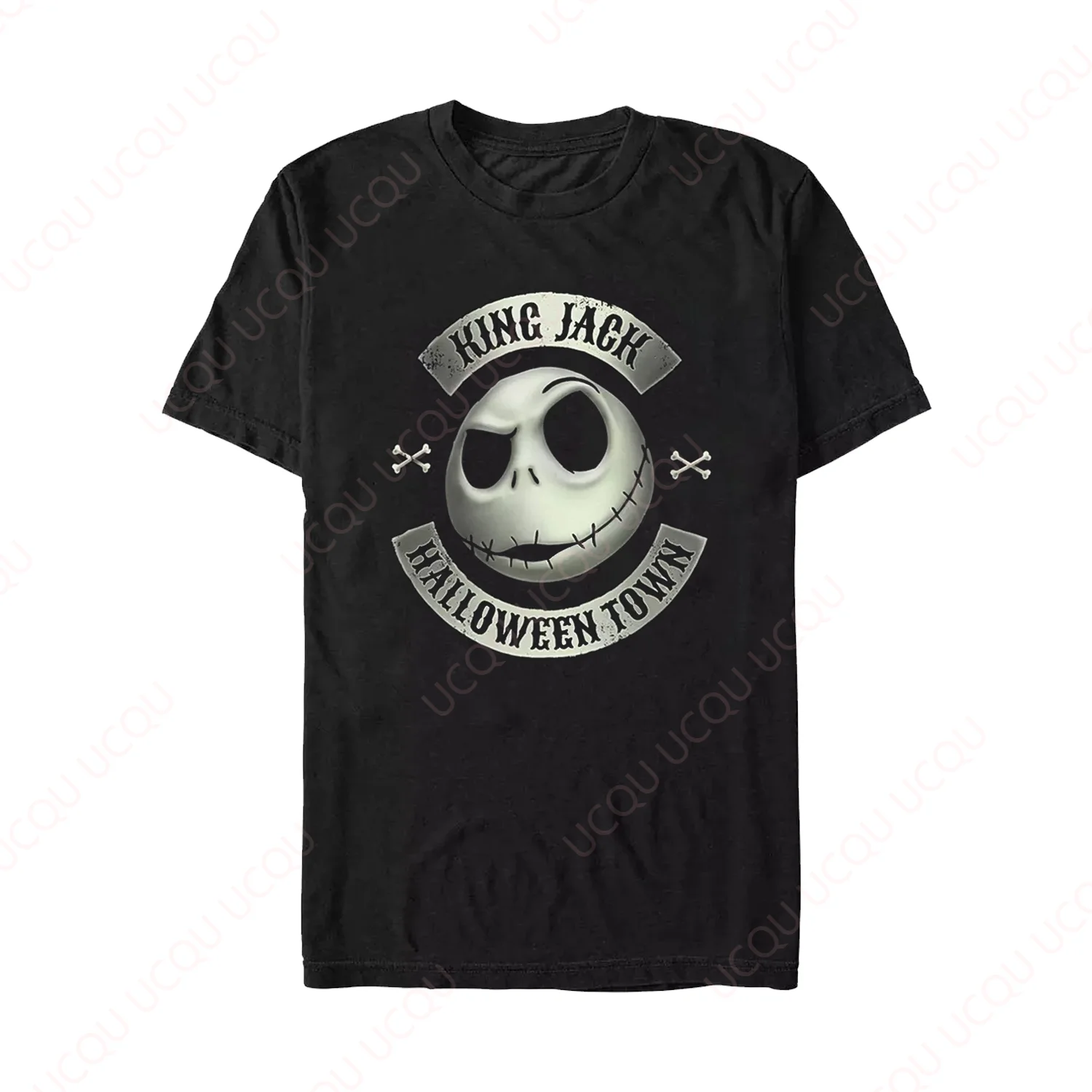 

Disney Nightmare Before Christmas Jack Crest T-Shirt Valentines Gift New Summer Unisex Tops Tee Hot Sale Faddish Casual Tee