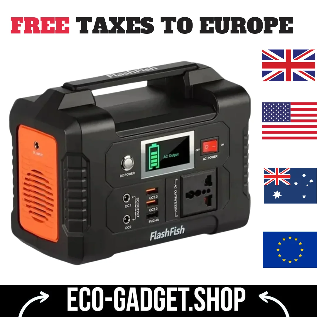 FF Flashfish E200 Portable Power Station 200W 151WH Battery AC DC Solar Generator Outdoor Fast Charging Charge For Travel