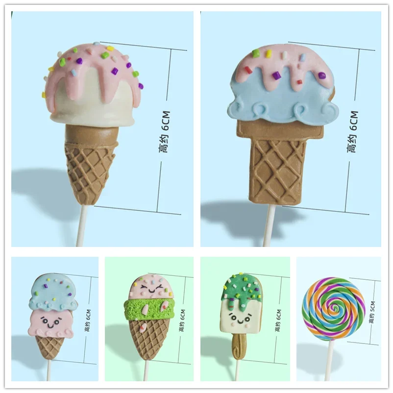 Décoration de gâteau en forme de sucette, 1 pièce, décoration de Cupcake créatif et doux pour enfants, garçon et fille, décor de premier gâteau, joyeux anniversaire, crème glacée
