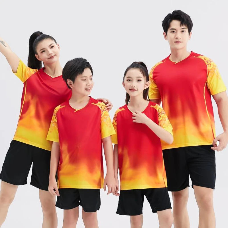 China Dragon camicia da Ping Pong rosso blu modello asiatico camicia da Badminton uomo donna bambino formazione Ping Pong vestiti vestiti da gioco