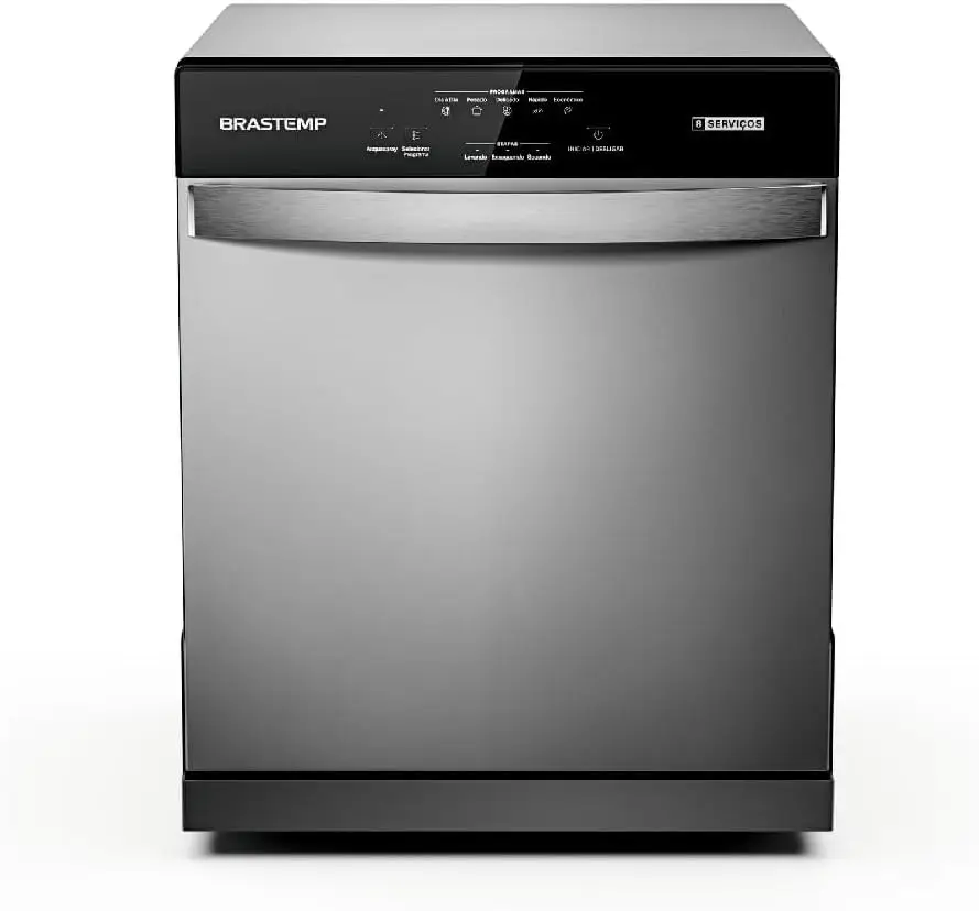 LAVA LOUÇAS BRASTEMP 8 SERVIÇOS BLF08BS CINZA