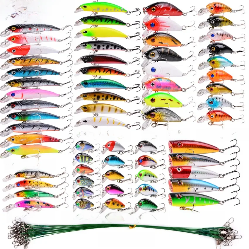 Mieszane zestawy przynęt wędkarskich Crankbait Minnow Popper Lure Bass Baits wobbler Set Lifelike Fake Fishing bait Tackle — zdjęcie 2