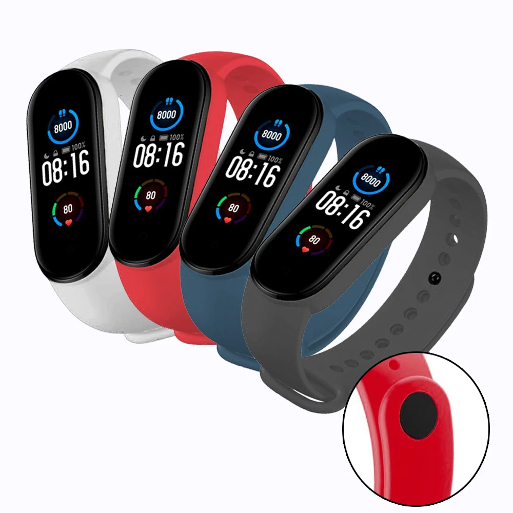 Silicone Strap for Xiaomi Mi Band 5 Bracelets Compatible with Smartband Xiaomi Smart Bracelet