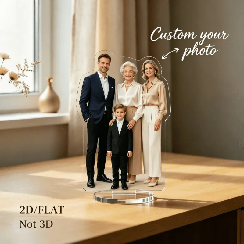 Create 2D/flat exclusive acrylic standees, two-dimensional desktop collectibles, with a round transparent base for display - view 5