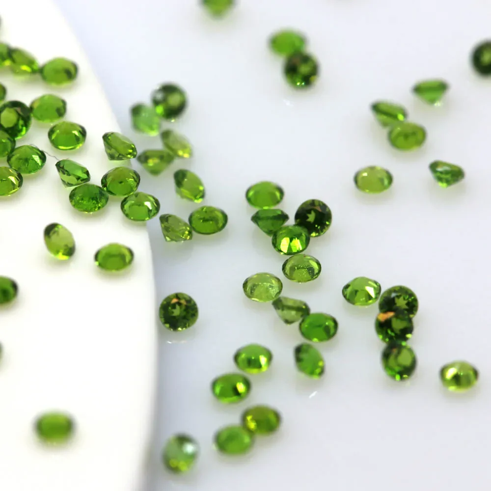 Usine en gros 100% véritable naturel circulaire vert Diopside pierres précieuses pierres précieuses en vrac matériel de bricolage pour bijoux