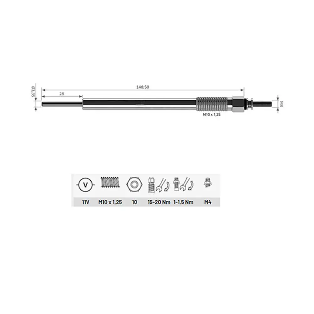 4 Pcs Heater Glow Plugs For Lexus IS LX For Toyota Auris Avensis Corolla Verso RAV4 198500R010, 1985026022 - AUTORCE