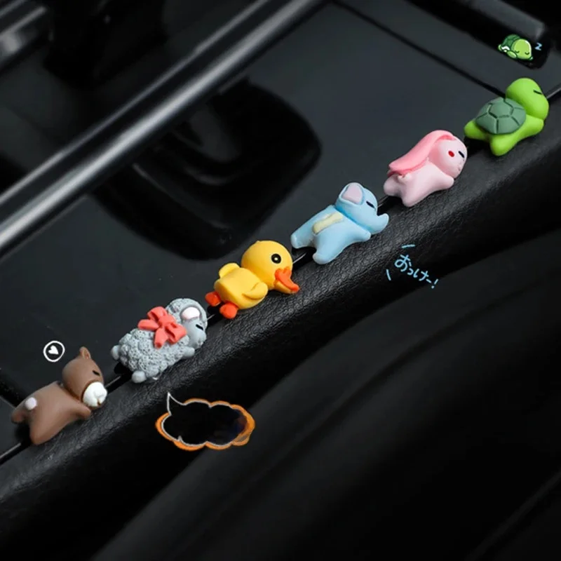 AliExpress JSNY 6pcs Car Mini Cartoon Animal Ornament Center Console Bear/turtle/elephant/rabbit/sheep Ornament Car Rearview Mirror Bike Decor