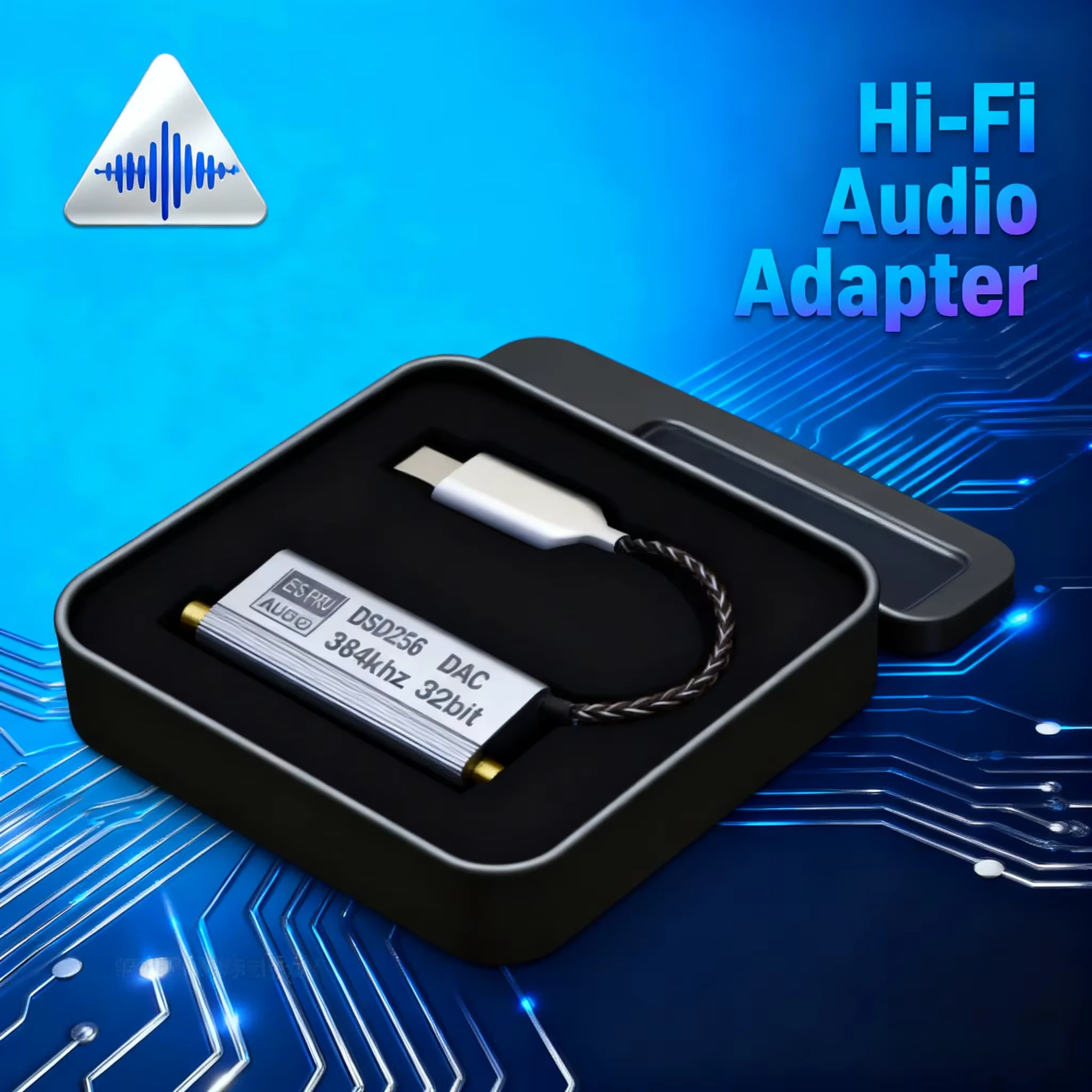 DAC ES9318 HiFi Headphone Amp & Decoder - Type-C to 3.5mm Audio Adapter for Android/Win 10, Lossless Sound