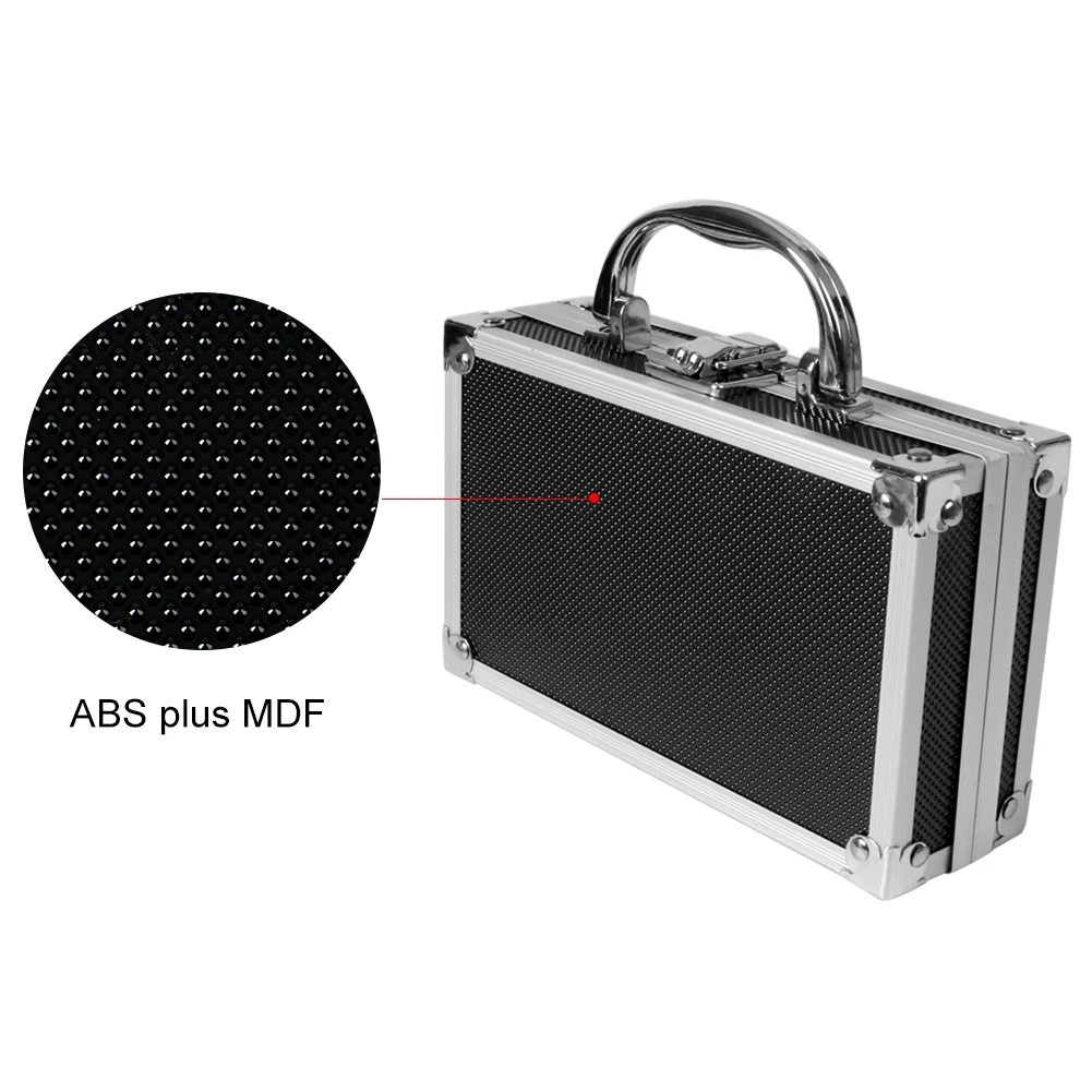 Portable Plastic Aluminum Alloy ToolBox Suitcase Portable Tool Case Travel Luggage Organizer Case Safety Box With Sponge Lining