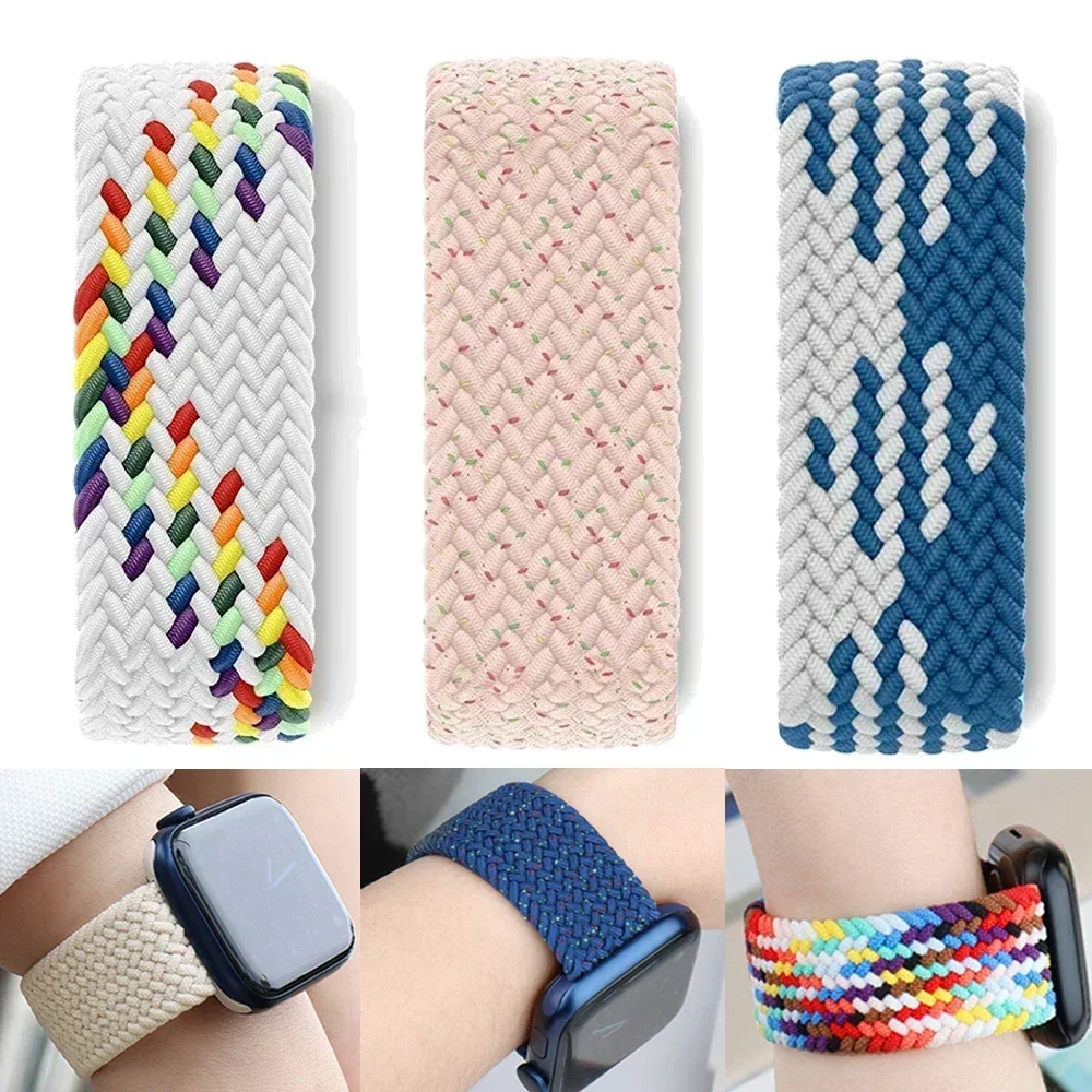 Riem Voor Apple Watch Band 44Mm 40Mm 45Mm 41Mm 42Mm 38Mm 49Mm Gevlochten Solo Loop Armband Iwatch Serie 9 8 7 Se 6 5 4 3 Ultra 2 - afbeelding 2