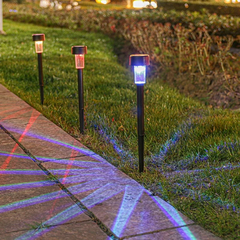 10Pack Solar Garden Pathway Lights Outdoor LED Lawn Lamp Ground Plug Bollard Lighting for Patio, Gardens, Pathways,Lawn,Yard