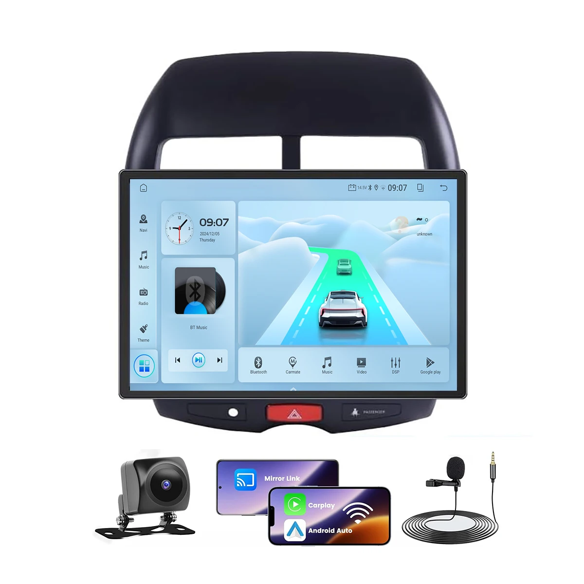 13 inch Car Radio for 【Mitsubishi ASX Outlander Sport 2007-2017】 2K Touch Screen Stereo Wireless CarPlay Android Auto GPS Bluetooth FM SWC+Backup Camera