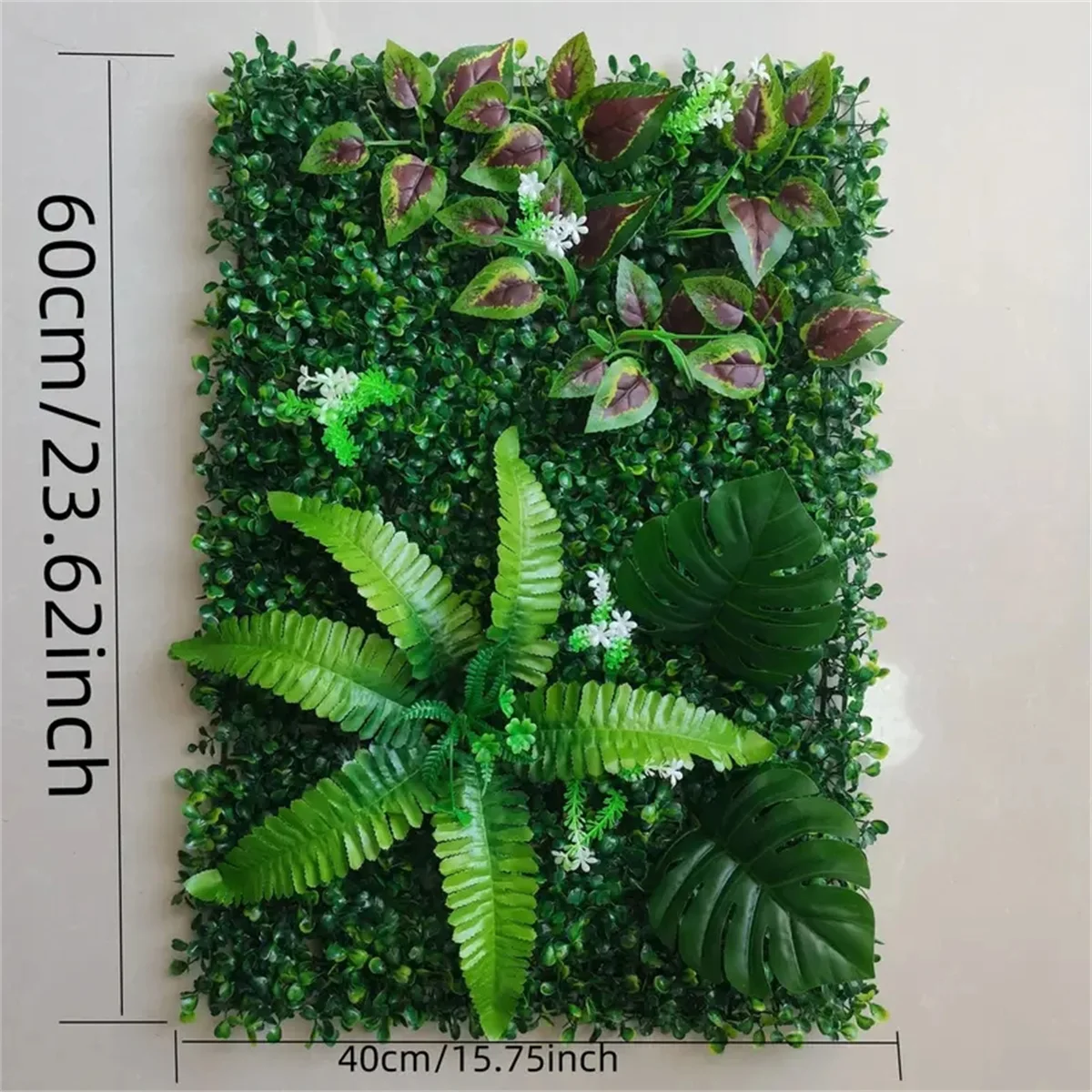 1pc Artificial Green Plant Wall Panels Simulation Plant Background Wall Decoration 3D Bionic Plant Outdoor Lawn, Fake Grass