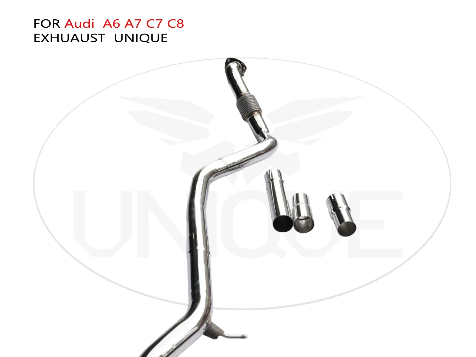 UNIQUE Stainless Steel Exhaust System Performance Catback for Audi A6 A7 C7 C8 2.0T Auto Accesorios Valve Muffler