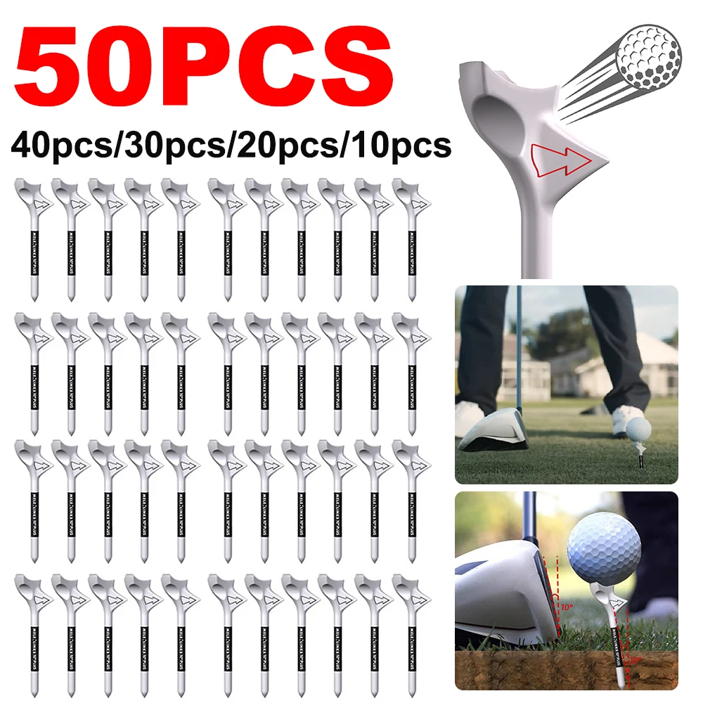 10-50 Stück Golf Tees 10 ° Diagonal einsatz Rhombischer Golfball halter erhöht die Geschwindigkeit Golf Trainer Ball Tee mit Paket Golf Zubehör