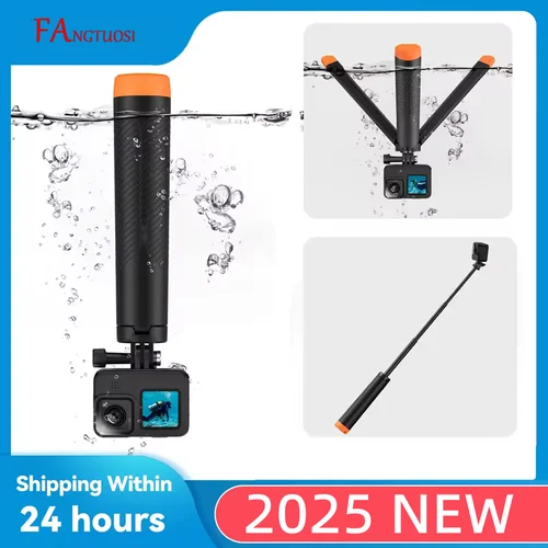 Imagen 1 del producto FANGTUOSI-barra de flotabilidad subacuática para buceo, palo de Selfie extensible, trípode para Gopro Insta360 DJI OSMO, accesorios de Cámara de Acción