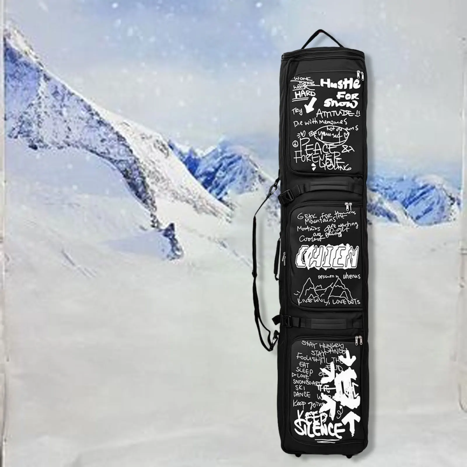 

Creative Ski Bag Rolling Ski Bag Waterproof Snowboard Bag for Winter Sports Outdoor Storage and Organizer Boots Clothes Helmet