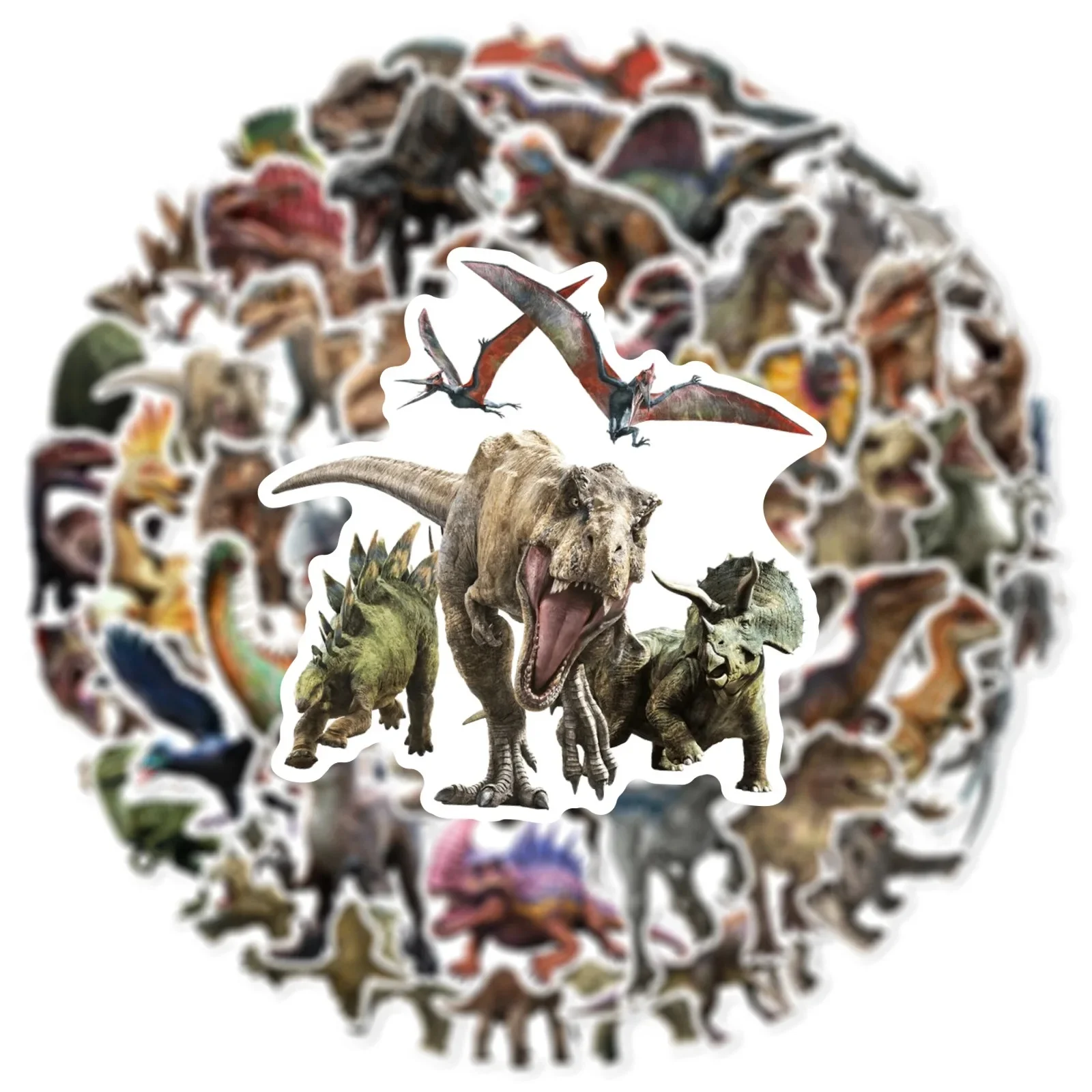 AliExpress GOGOTU 10/30/50PCS Cool Jurassic Dinosaur Stickers Ferocious T-rex Pterosaur Cartoon Decals DIY Laptop Guitar Skateboard Bike Kids Toy