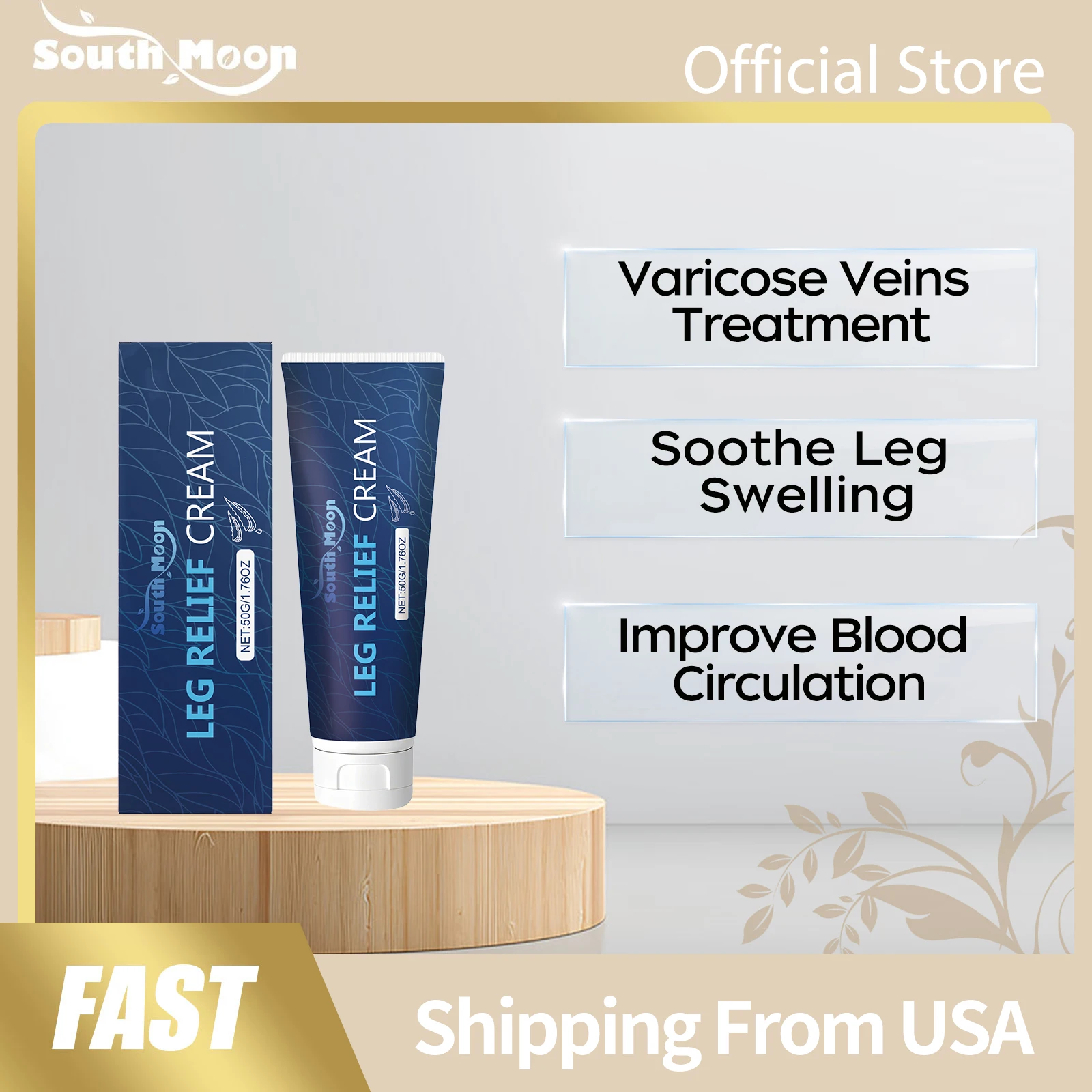 South Moon Leg Relief Cream Soothe Leg Fatigue Relieve Swelling Improve Blood Circulation Herbal Varicose Veins Treatment Creams
