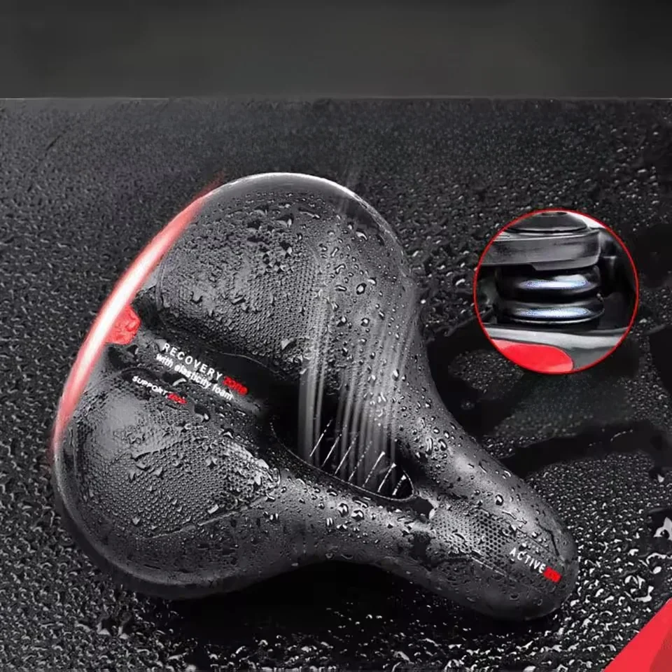 AliExpress MTB Bike Saddle Premium Leather Bike Shock Absorbing Ultra comfortable PU waterproof Bicycle Safety Electric Bike Accessories