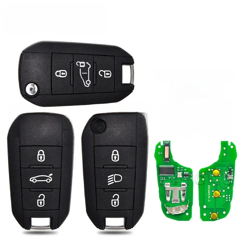 Datong World Zdalny kluczyk samochodowy do Peugeot 208 2008 308 508 Citroen C3 C4 C5 4A AES Chip 433.92FSK Zamiennik Flip Smart Control — 2
