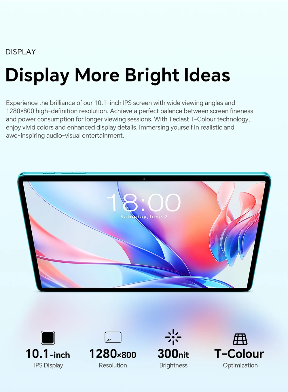 Teclast P30 Tablet 10.1 inch Android 16 12GB RAM 128GB ROM 1280x800 Unisoc T7200 Octa Core 6000mAh 5G&2.4G Wi-Fi