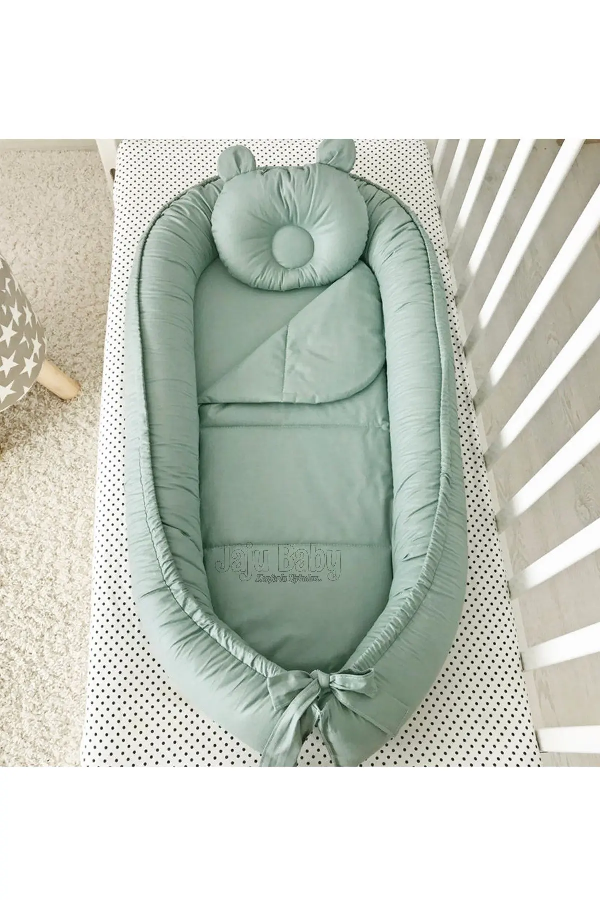 Babynest اليدوية ، تصميم أخضر فاتح ، فاخر