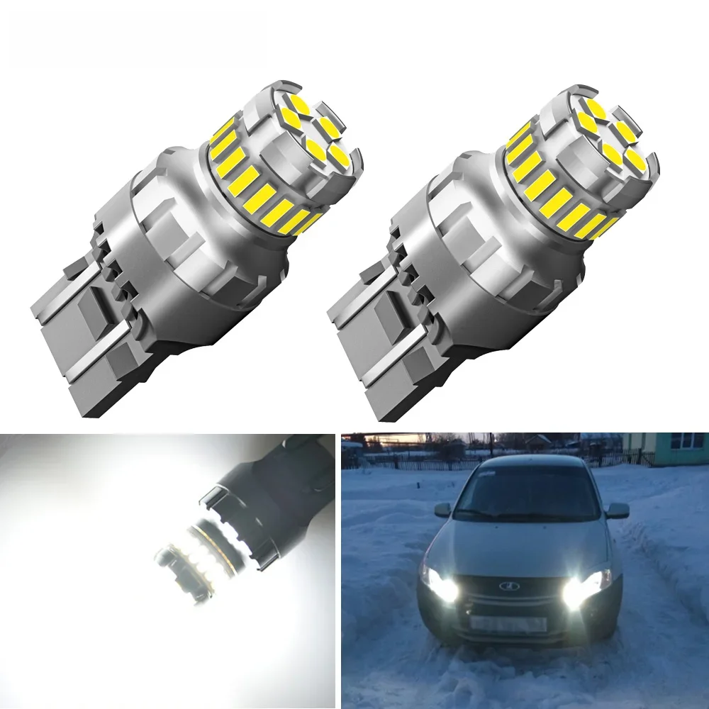 2szt T20 LED W21W W21/5W Żarówka LED WY21W 7440 7443 Samochodowa lampka sygnalizacyjna Hamulec Światła cofania Światła do jazdy dziennej Automatyczna lampa do Lada 12V — zdjęcie 2