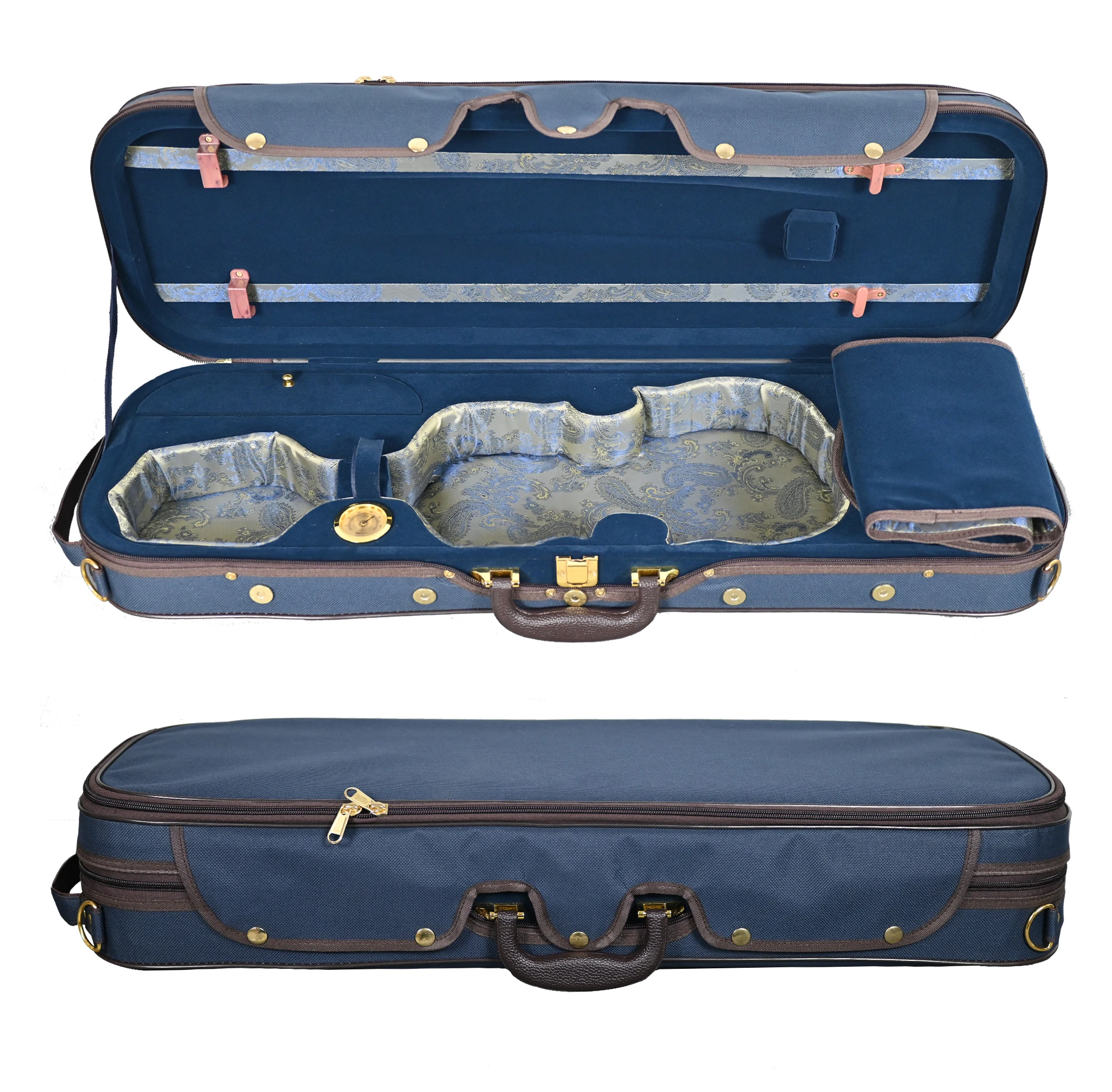 حافظة الكمان أكسفورد القماش رغوة صندوق الكمان مربع مع مقياس الرطوبة الكمان حقيبة للتخزين حافظة حماية الآلات الموسيقية #1