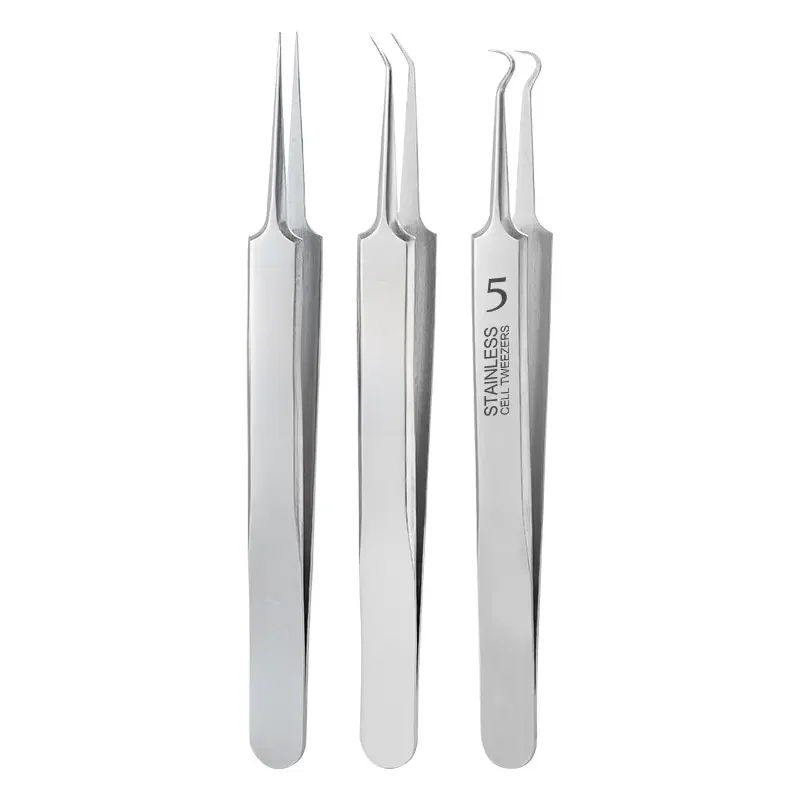 3 SZTUK Ultra Fine No 5 Cell Pimples Black Head Clip Tweezers Beauty Salon Special Scraping Closing Artifact Acne Needle Tool — zdjęcie 2
