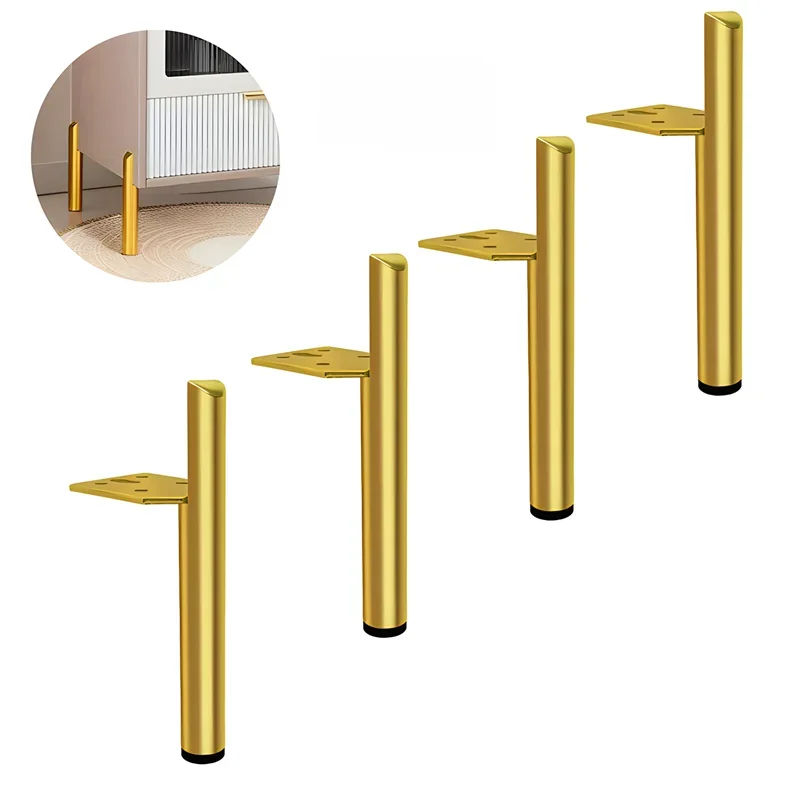 4pcs Light Luxury Metal Thickened Bathroom Cabinet TV Cabinet Table Edge Support Legs Sofa Feet Hardware Feet Tea Table Feet