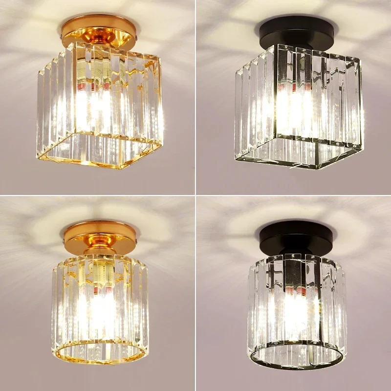 Crystal Ceiling Light Corridor Channel Ceiling Lamp Luxur Balcony Aisle Lamp Home Foyer Track Light Kitchen Ceiling Light
