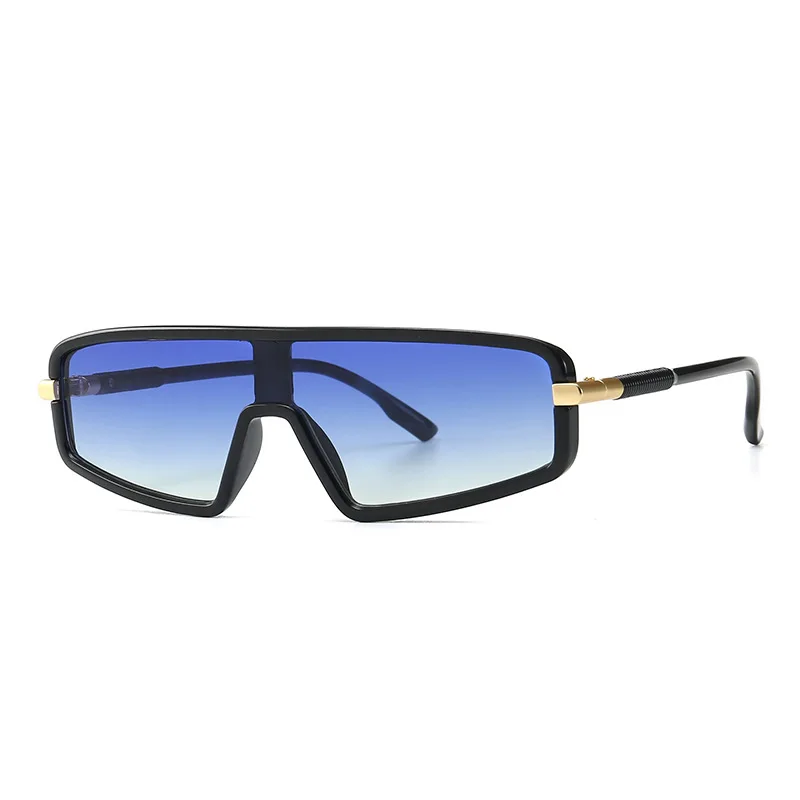 Mode Ein Stück Sonnenbrille Männer Frauen Flache Top Spiegel Gradienten Objektiv Luxus Gläser Trendy Zeigen Shades Kleine Brillen UV400 – Detail 3