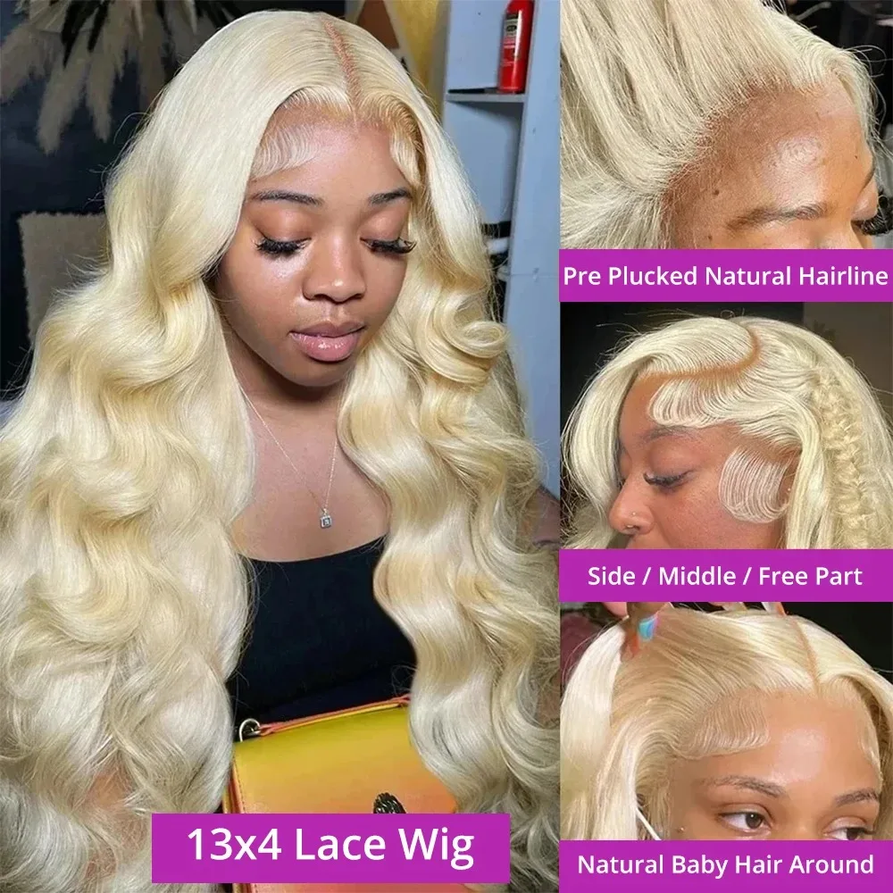 YKB 613 HD Lace Frontal Wig 13x6 Glueless Body Wave Human Hair Wigs 30 Inch Honey Blonde Colored 13x4 Full Water Wave For Women